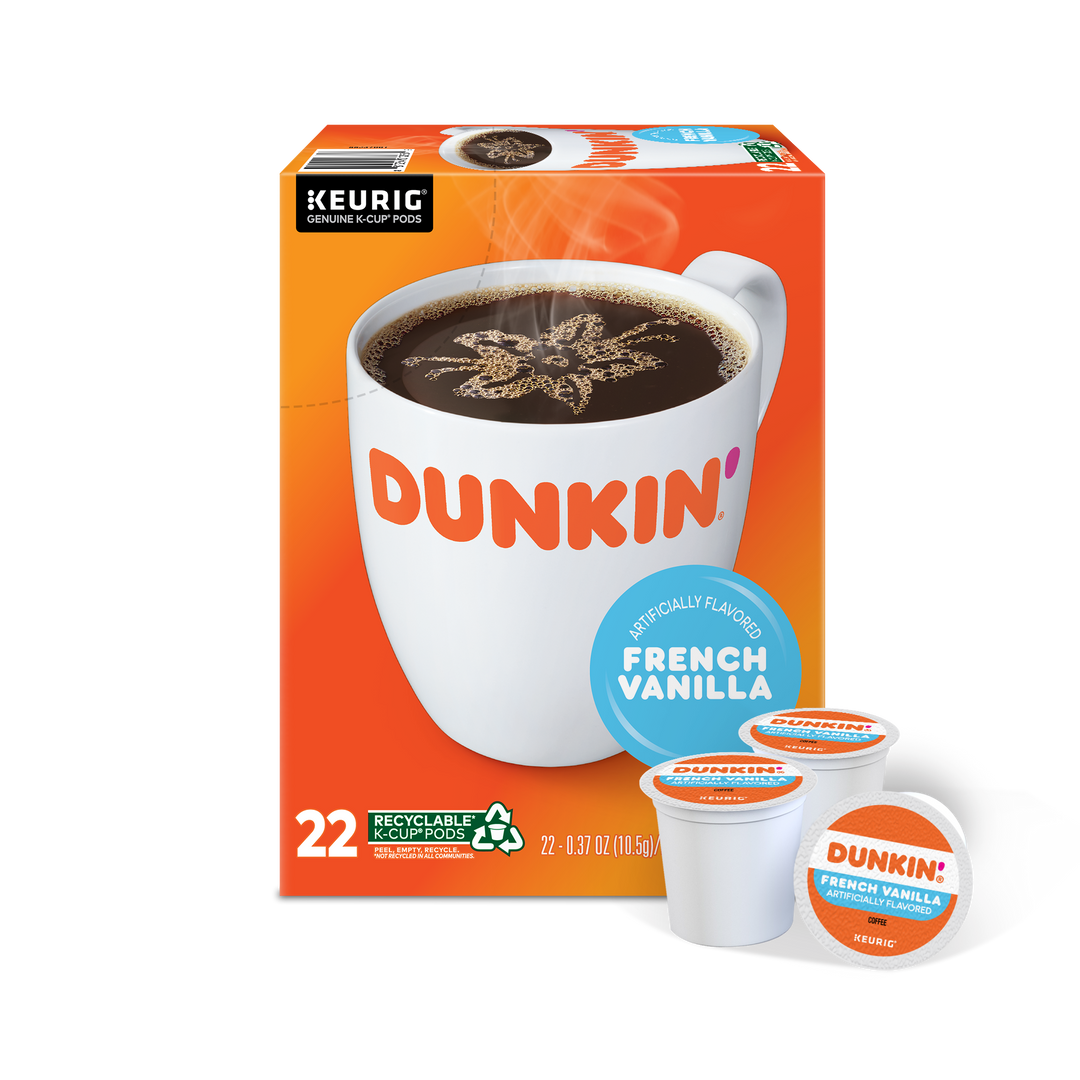 Dunkin Donuts French Vanilla K-Cup Pod Light Roast-22 Count-4/Case