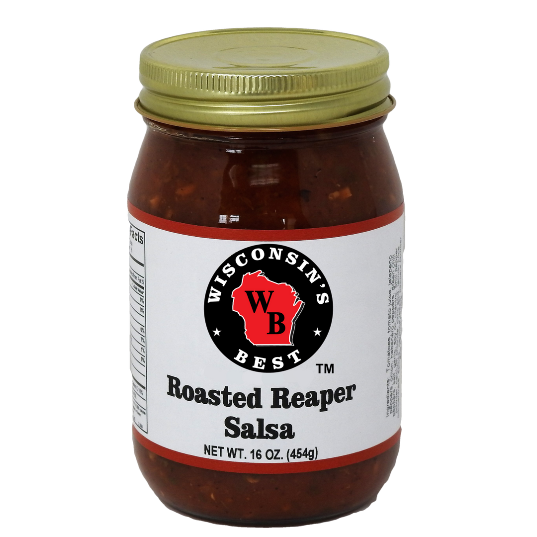 Wisconsins Best Extremely Hot Roasted Reaper Salsa Jar-16 oz.-12/Case