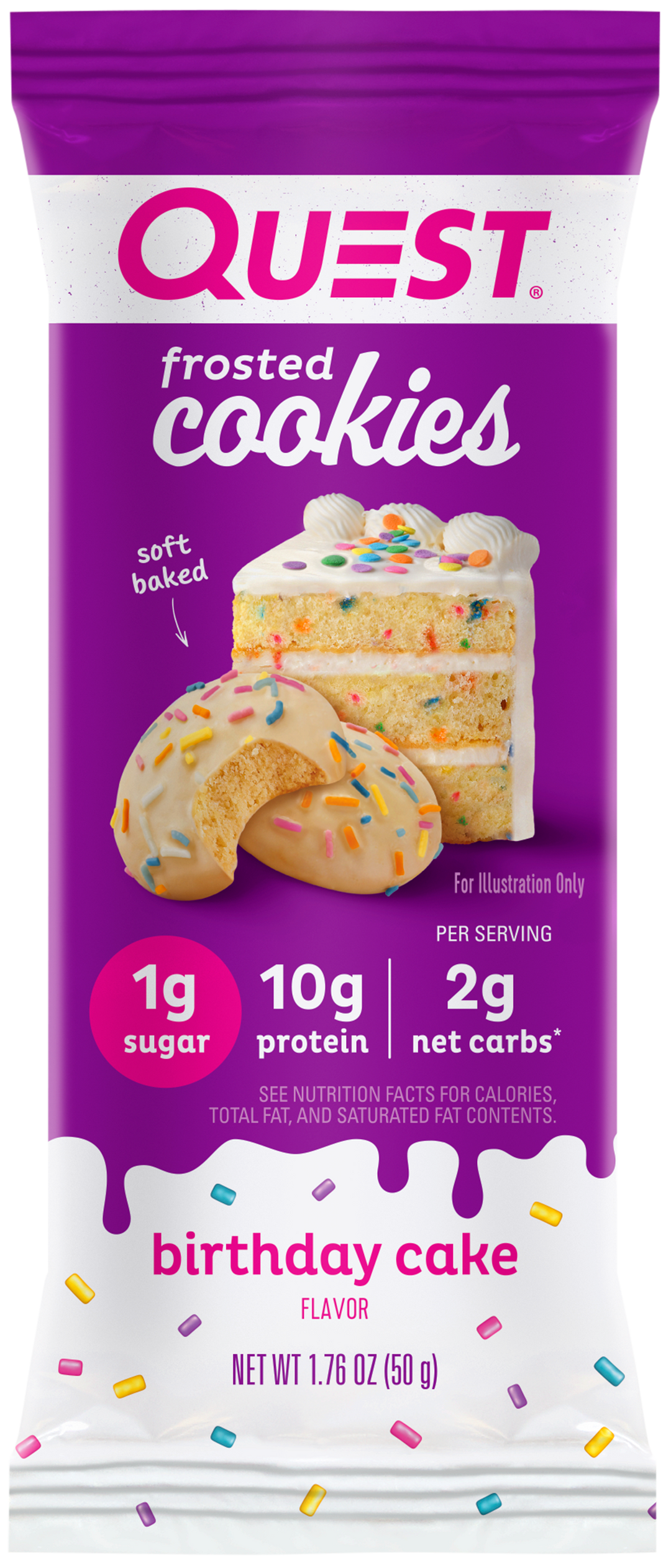 Quest Frosted Cookie Birthday Cake Twin Pack-1.76 oz.-8/Box-12/Case