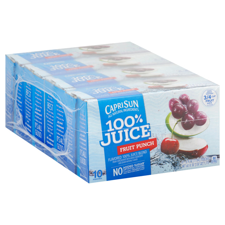 Capri Sun 100% Juice Ready To Drink Fruit Punch-60 fl. oz.-4/Case