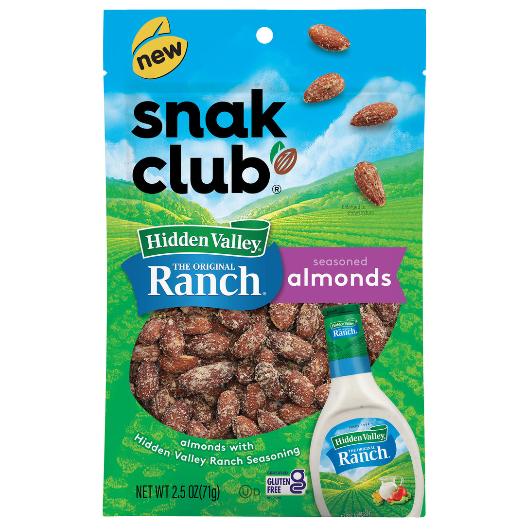Snak Club Hidden Valley Ranch Almonds-2.5 oz.-6/Case