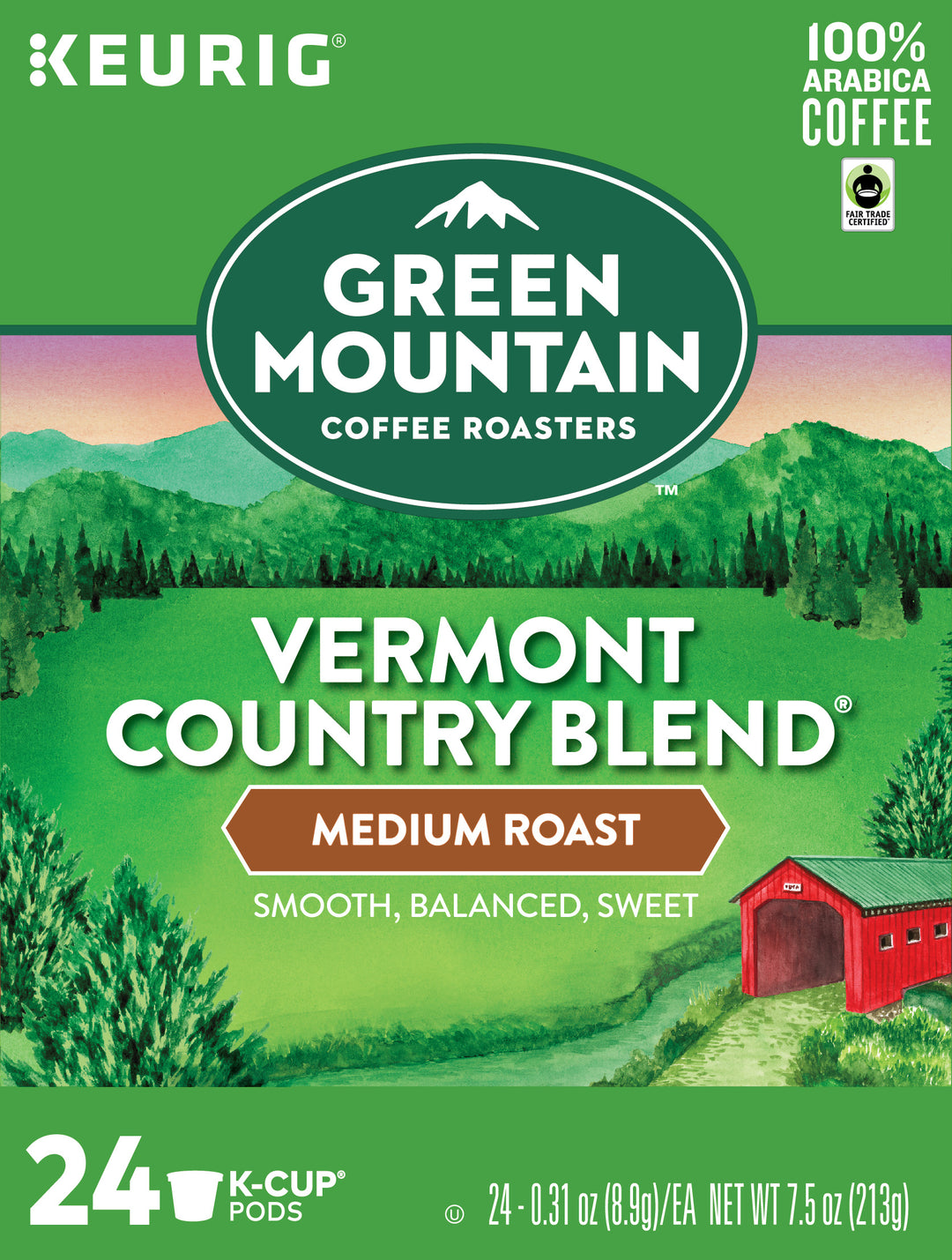 Green Mountain Coffee K-Cup Pod Vermont Country Blend-24 Count-4/Case