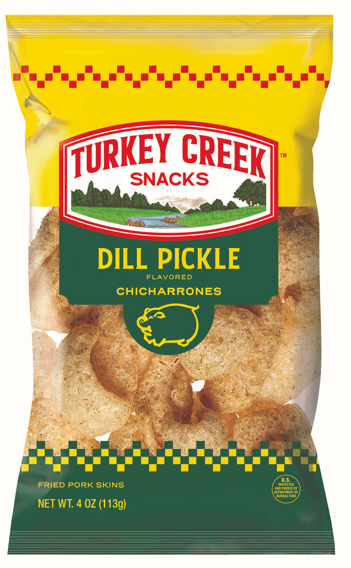 Turkey Creek Dill Pickle Pork Rinds-4 oz.-12/Case