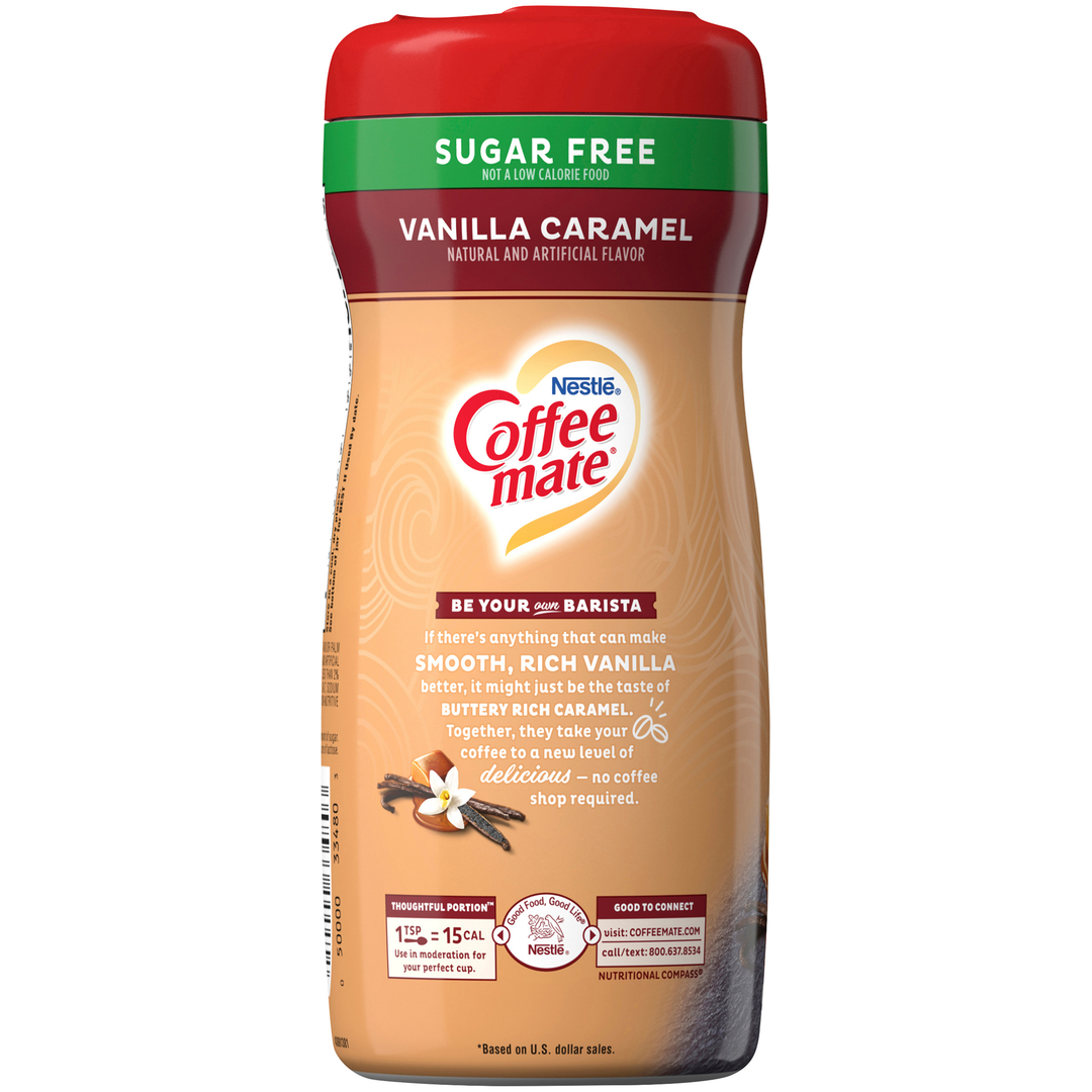 Coffee-Mate Sugar Free Vanilla Caramel Powder Creamer-10.2 oz.-6/Case