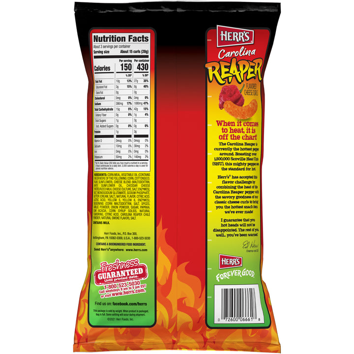 Herr Foods Inc Carolina Reaper Hot Curls-2.75 oz.-12/Case