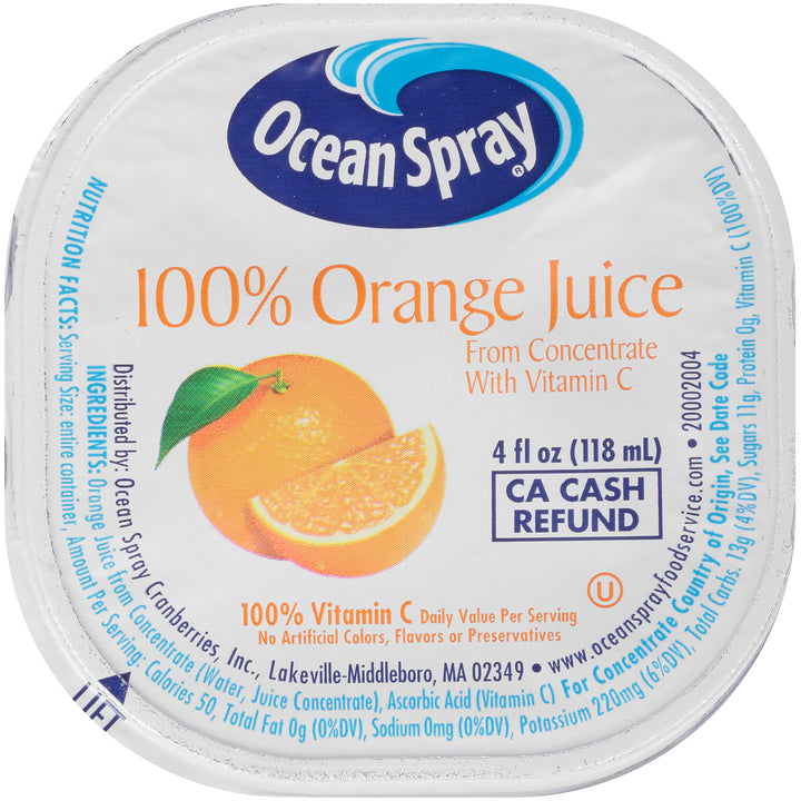Ocean Spray 100% Orange Juice-4 fl. oz.-48/Case