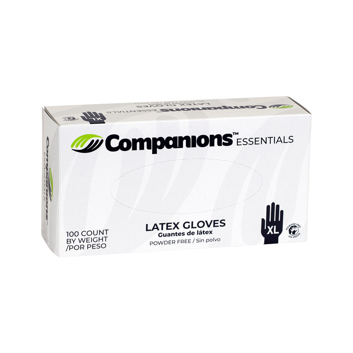 Companions Essentials Latex Powder Free Extra Large Glove-100 Each-100/Box-10/Case