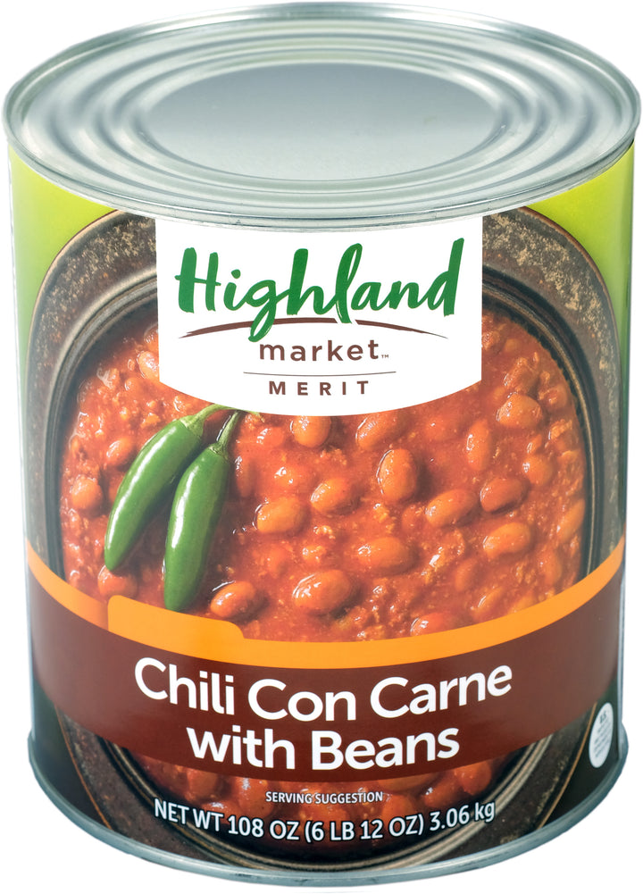 Highland Market Merit Chili With Beans-108 oz.-6/Case