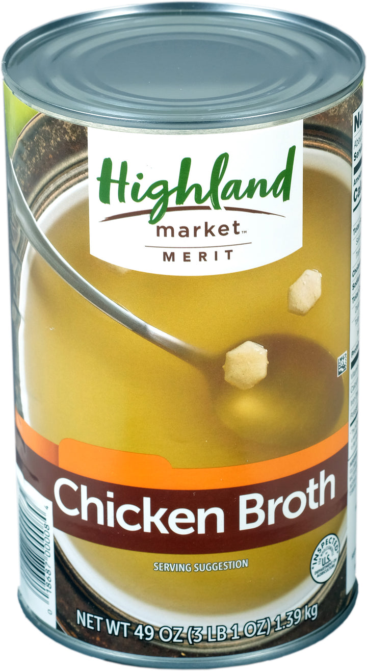 Highland Market Merit Chicken Broth-49 oz.-12/Case