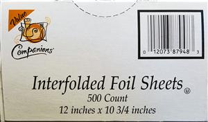 Companions Essentials Aluminum Foil Sheets 12X10.75 Value 51 Gauge Foodservice-500 Count-6/Case