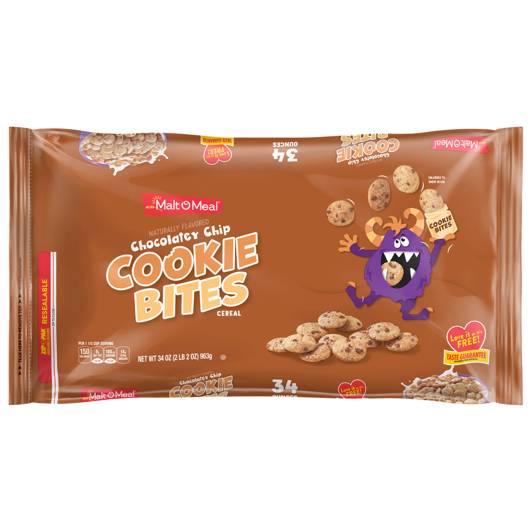 Malt O Meal Chocolatey Chip Cookie Bites-34 oz.-6/Case