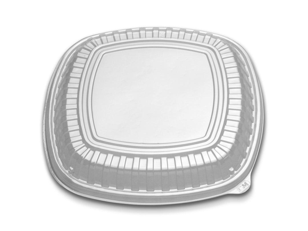 D & W Fine Pack Forum 12in. Clear-Low Dome Lid-Square Cater Tray-30 Each-30/Box-2/Case