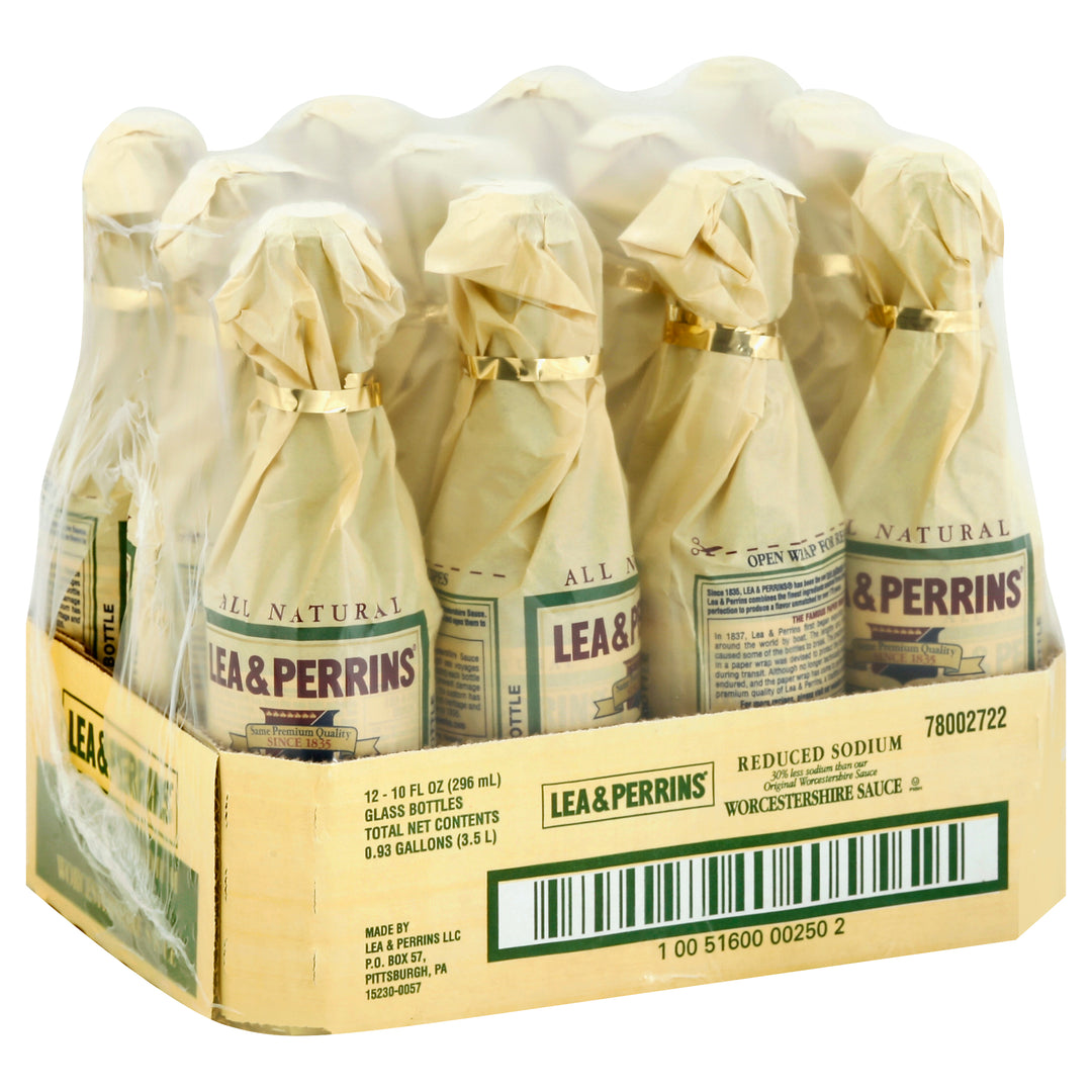 Lea & Perrins Reduced Sodium Worcestershire Sauce Bottle-10 fl. oz.-12/Case
