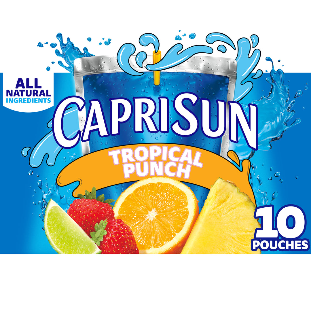 Capri Sun Ready To Drink Tropical Punch 25% Less Sugar Soft Drink-60 fl. oz.-4/Case