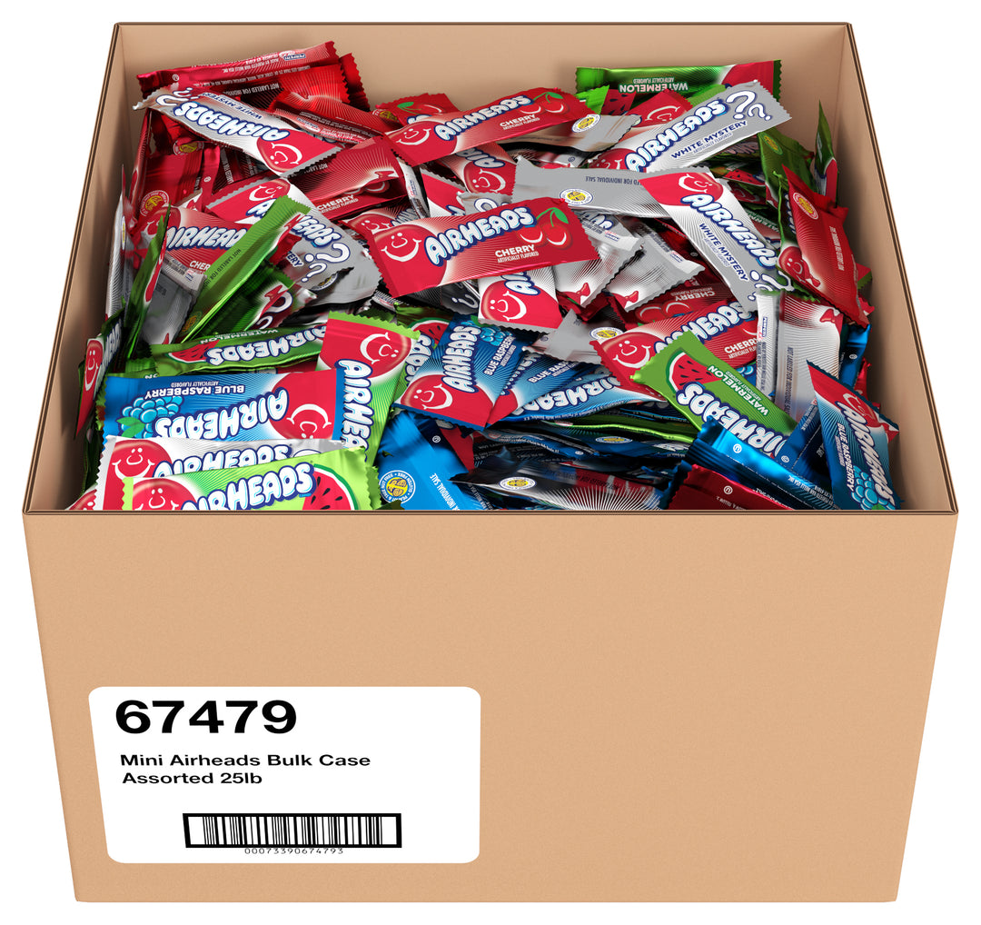 Airheads Mini Bar Assorted Flavors-25 lbs.-1/Case