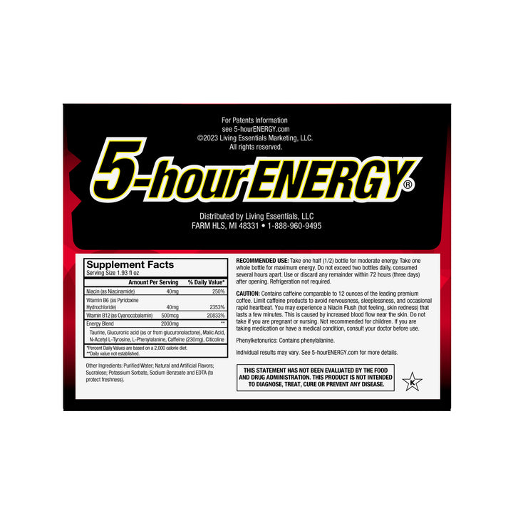 5-Hour Energy Extra Strength Berry-1.93 fl. oz.-6/Box-36/Case