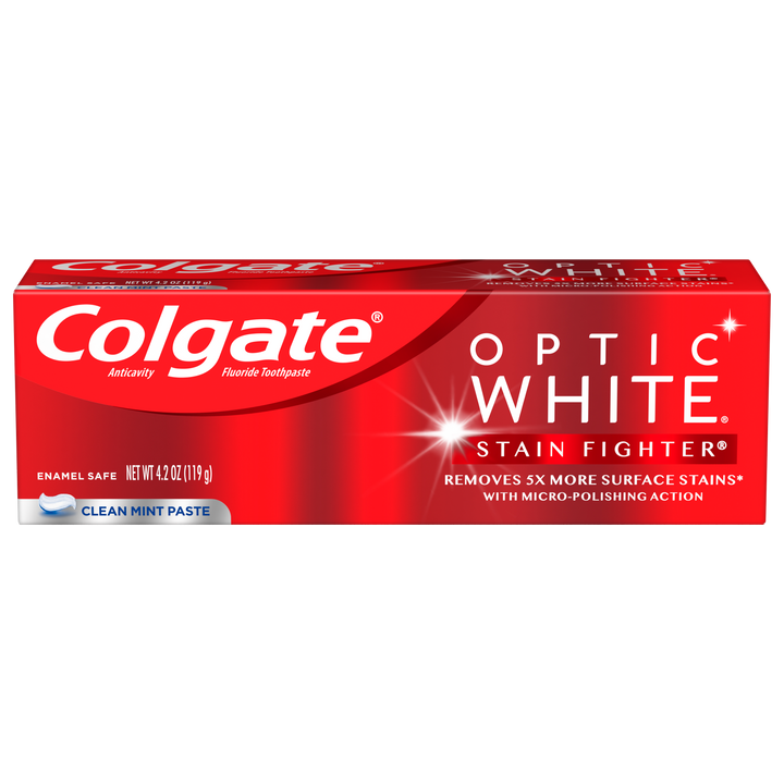 Colgate Optic White Toothpaste Stain Fighter Clean Mint Toothpaste-4.2 oz.-6/Box-4/Case