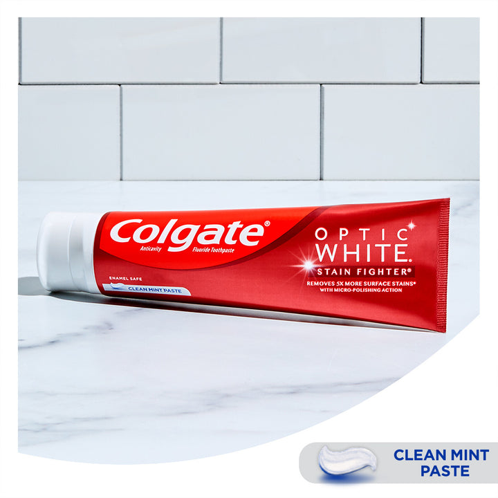 Colgate Optic White Toothpaste Stain Fighter Clean Mint Toothpaste-4.2 oz.-6/Box-4/Case