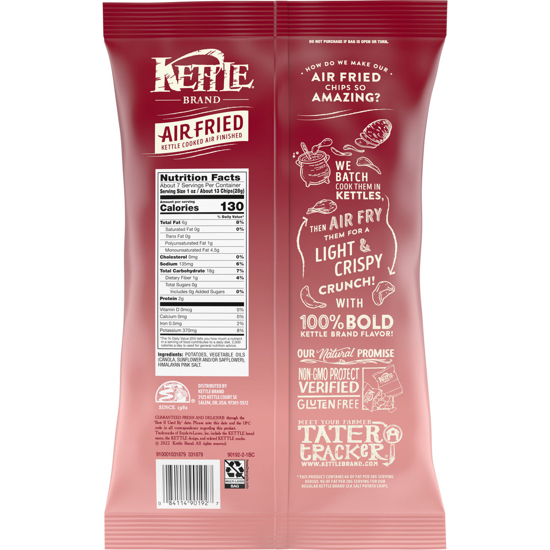 Kettle Foods Potato Chips-Air Fried Himalayan Salt Kettle Chips-6.5 oz.-12/Case