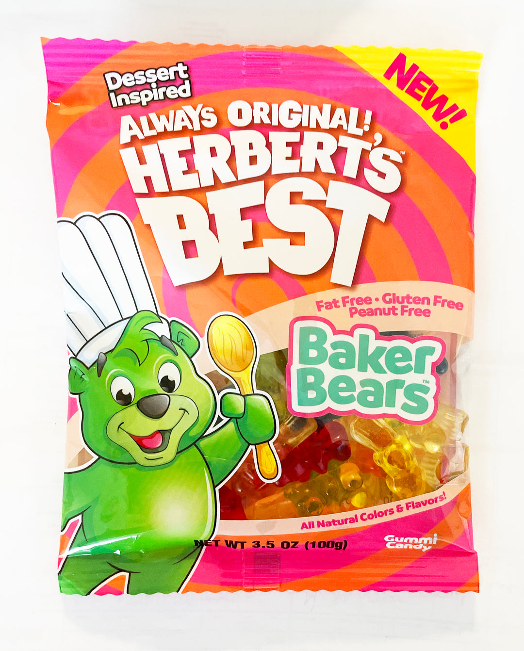Herbert's Best Grams Of Baker Bear Peg Bag-100 Gram-12/Case