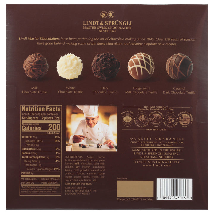 Lindt & Sprungli Gourmet Truffles Gift Box-6.8 oz.-7/Case