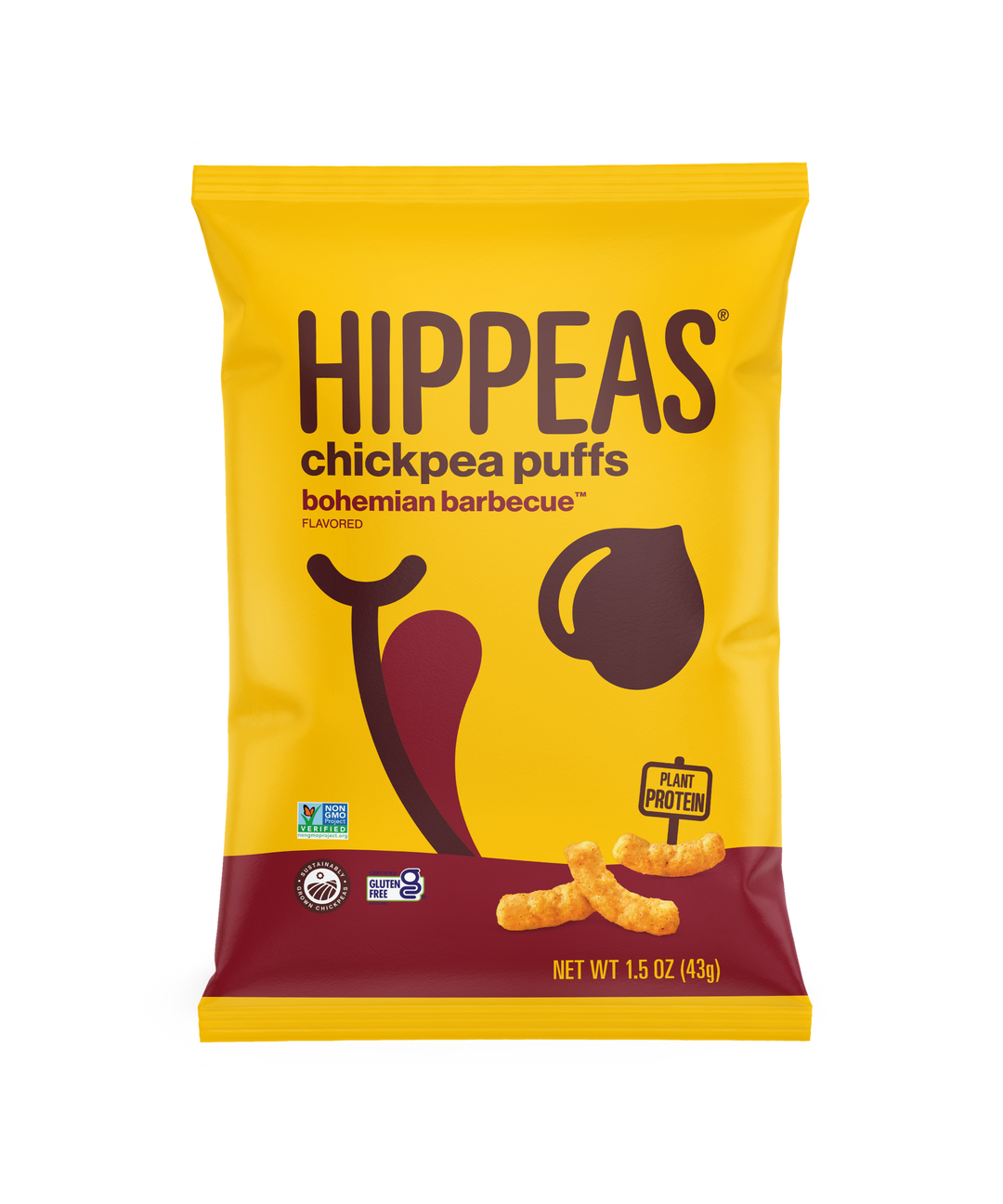 Hippeas Non-Gmo Chickpea Puffs - Bohemian Bbq-1.5 oz.-12/Case