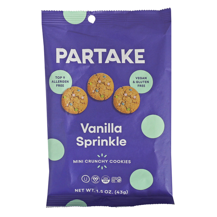 Partake Foods Crunchy Vanilla Sprinkle Cookie-1.5 oz.-12/Case