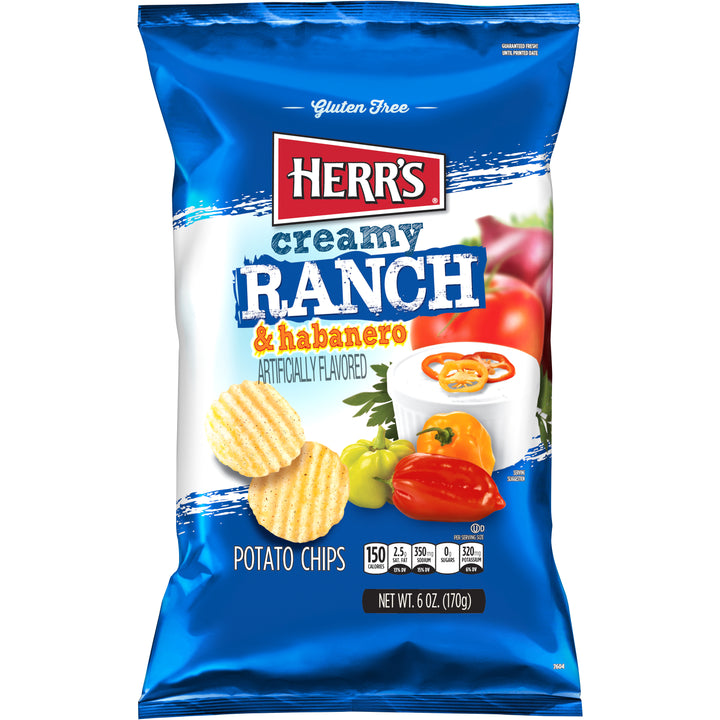 Herr Foods Inc Creamy Ranch Habanero Chips-6 oz.-12/Case