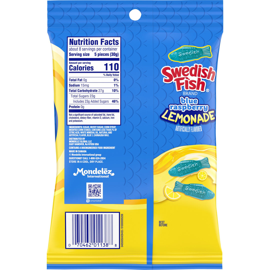 Swedish Fish Blue Raspberry Lemonade Soft Candy-8.04 oz.-12/Case