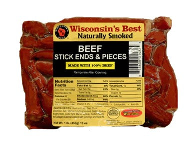 Wisconsins Best 100% Beef Ends & Pieces-Beef Stick Case-1 Each-12/Case