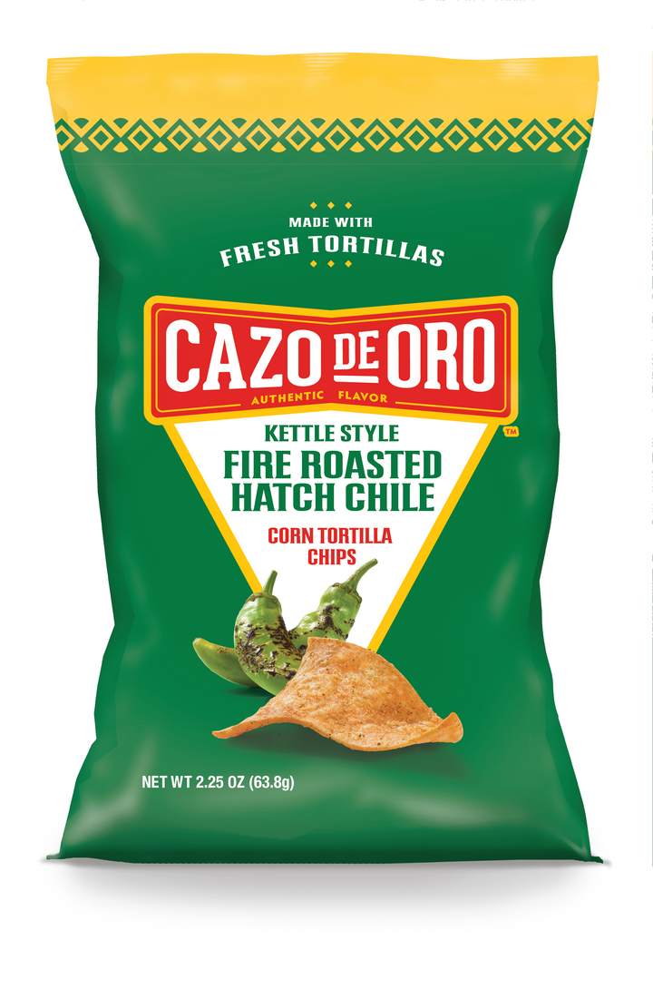 Cazo De Oro Tortilla Chips Fire Roasted Hatch Chili-2.25 oz.-12/Case