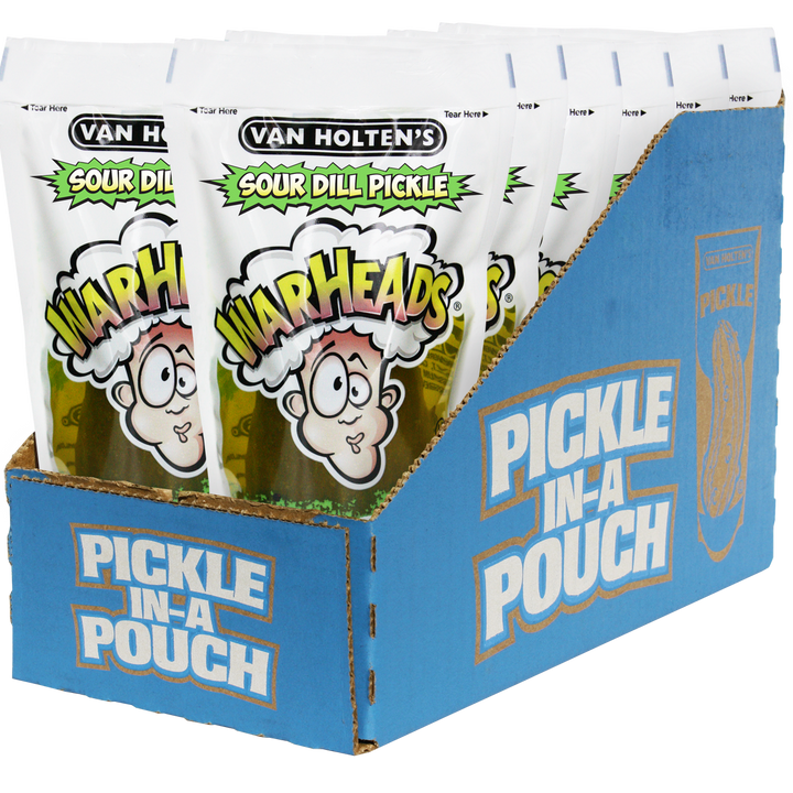 Van Holten's Warheads Extreme Sour Pickle Whole Single Serve Pouch-1 Each-12/Case