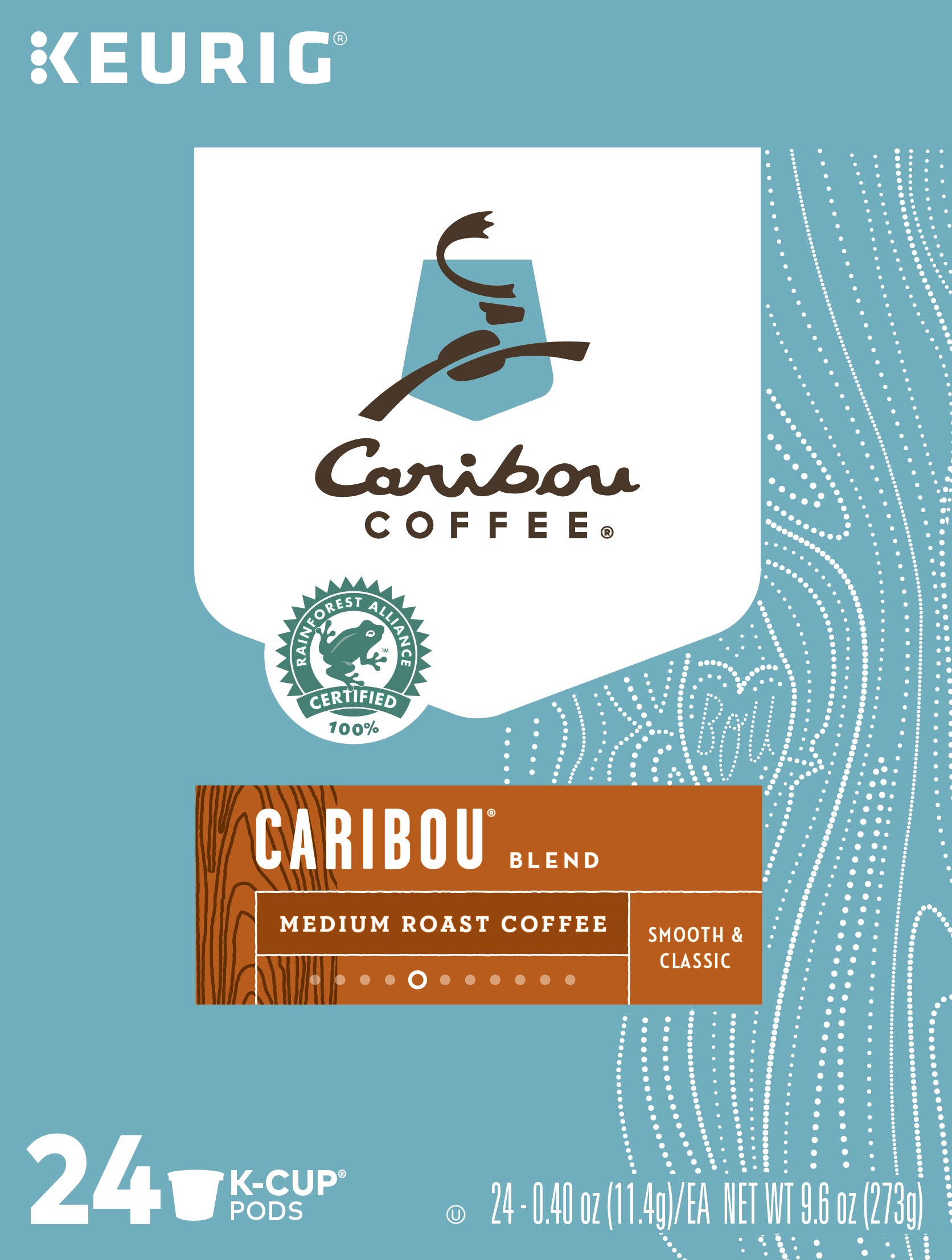 Caribou Coffee 6992CT, Caribou Blend Coffee K-Cups, 96/Carton