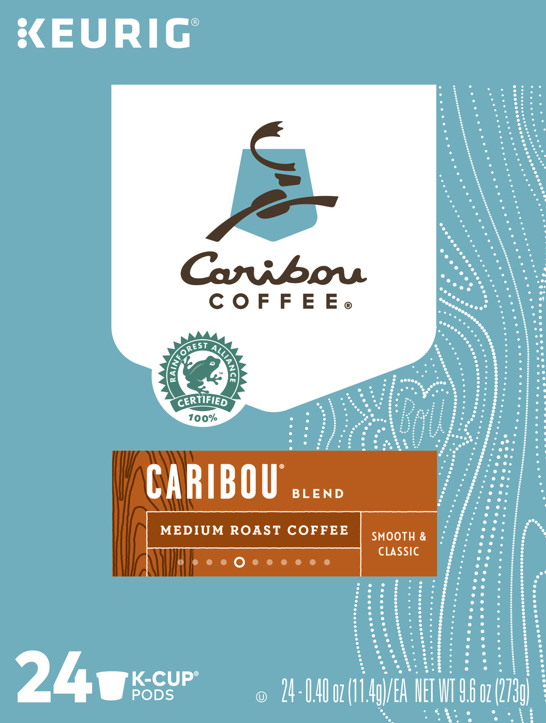 Caribou Coffee K-Cup Pod Caribou Blend-24 Count-4/Case