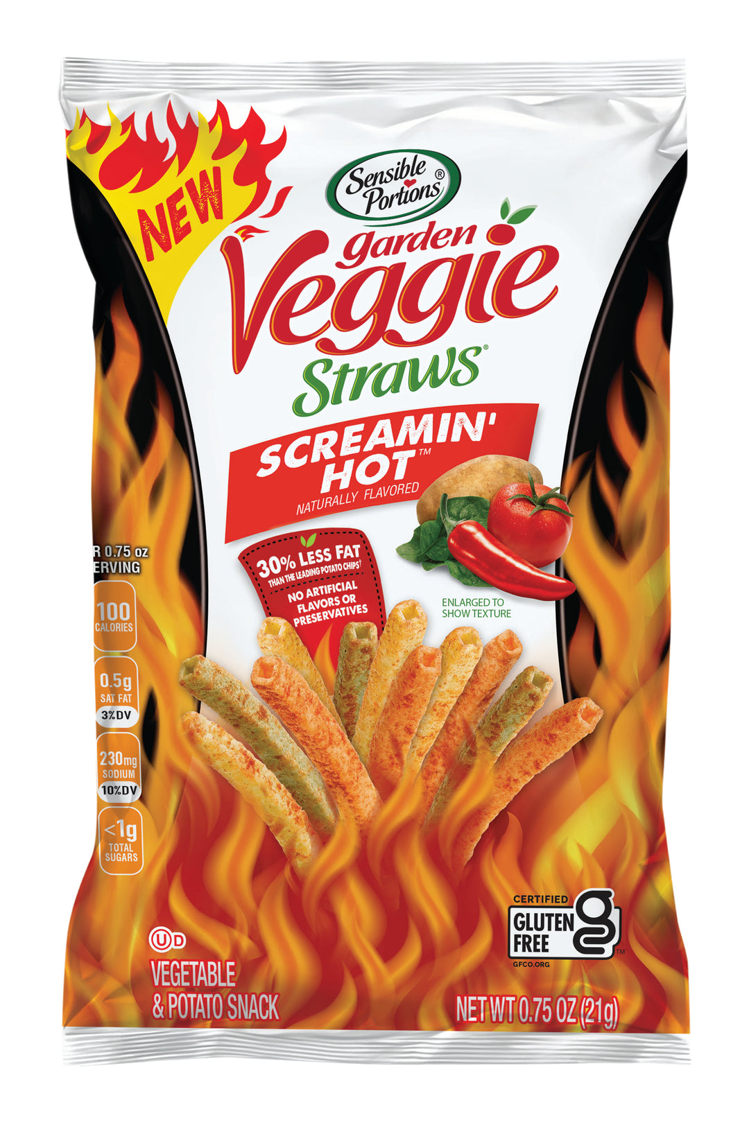 Sensible Portions Garden Veggie Straws Screamin Hot-0.75 oz.-24/Case