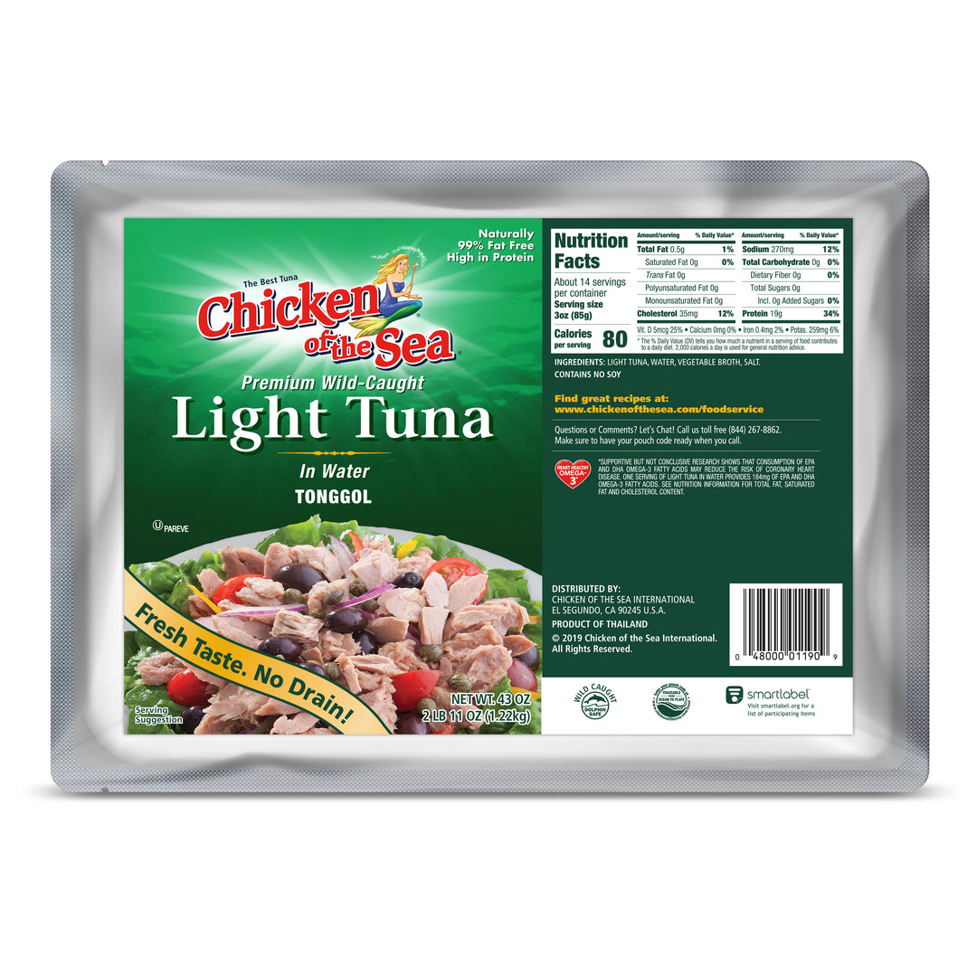 Chicken Of The Sea Tonggol Light Tuna Pouch-43 oz.-6/Case