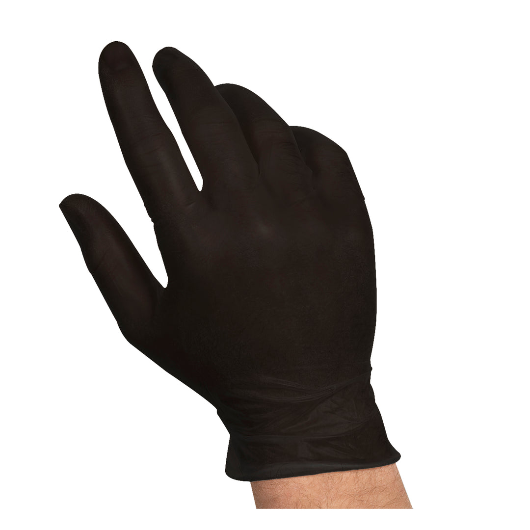 Handgards Hgi Extra Large Black Vinyl Disposable Gloves-100 Each-100/Box-10/Case