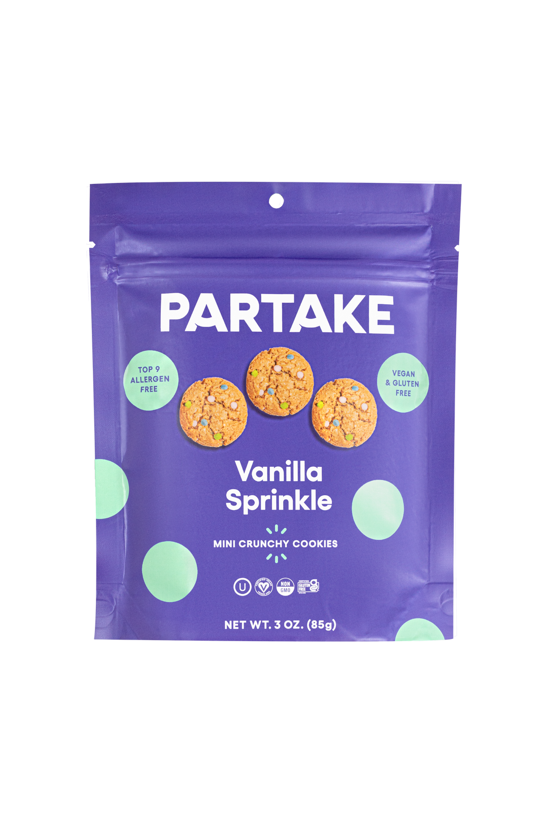 Partake Foods Crunchy Vanilla Sprinkle-3 oz.-8/Case
