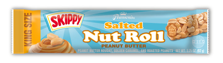 Salted Nut Roll Pearson's Skippy King Size Peanut Butter Salted Nut Roll Case-3.25 oz.-18/Box-8/Case