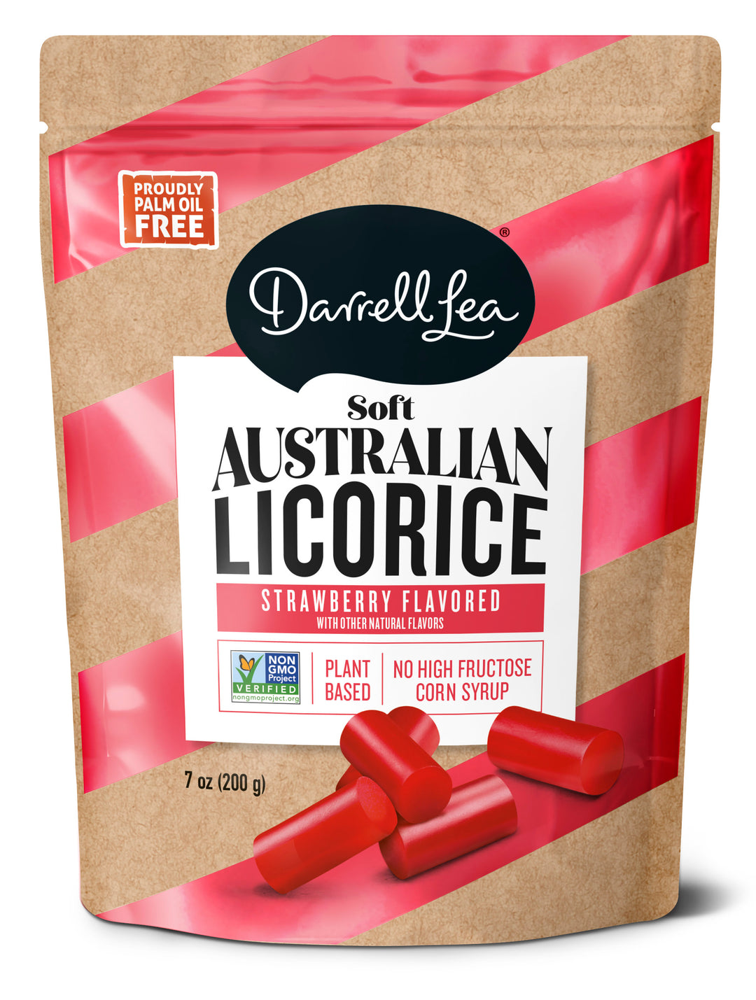 Darrell Lea Strawberry Soft Licorice-7 oz.-8/Case