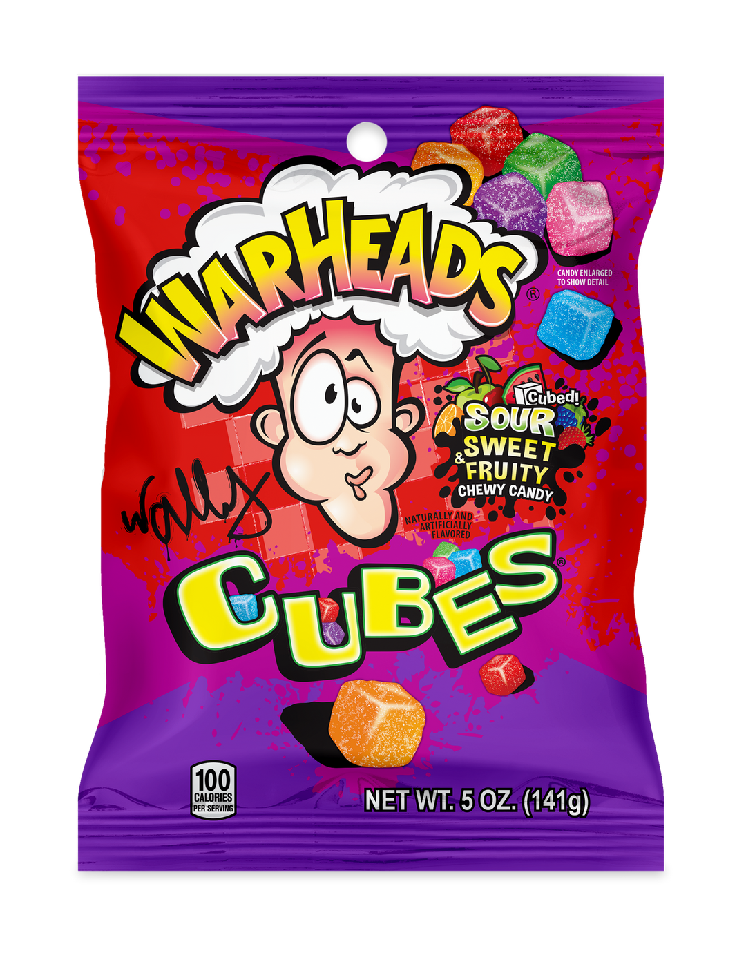 Warheads Cubes Peg Bag-5 oz.-12/Case