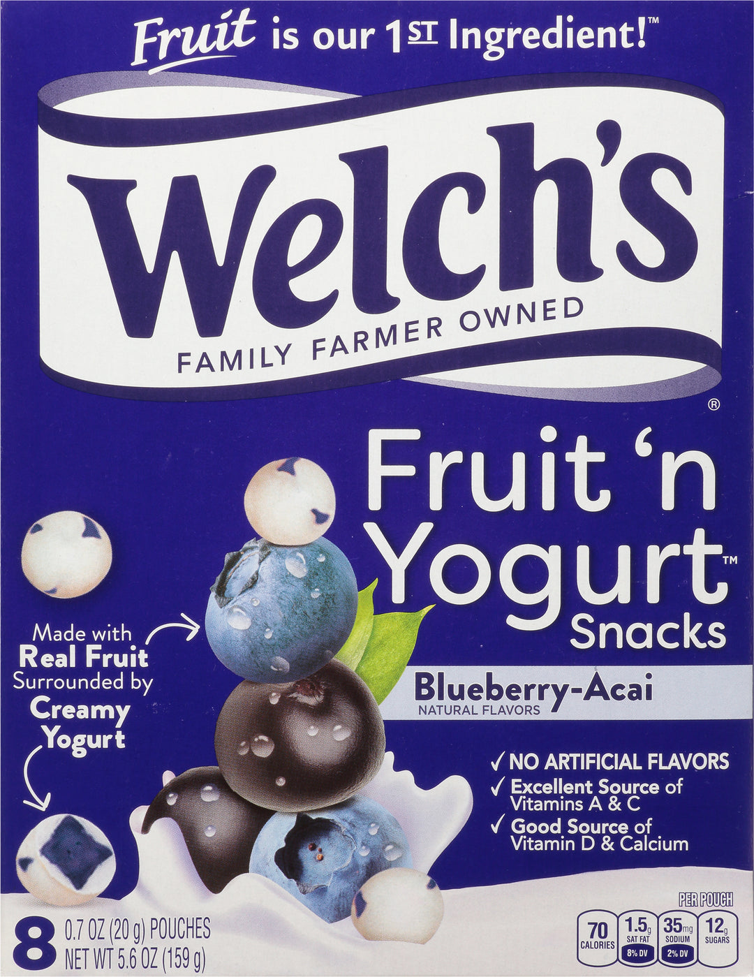 Welch's Fruit & Yogurt Blueberry Acai-0.7 oz.-8/Box-8/Case