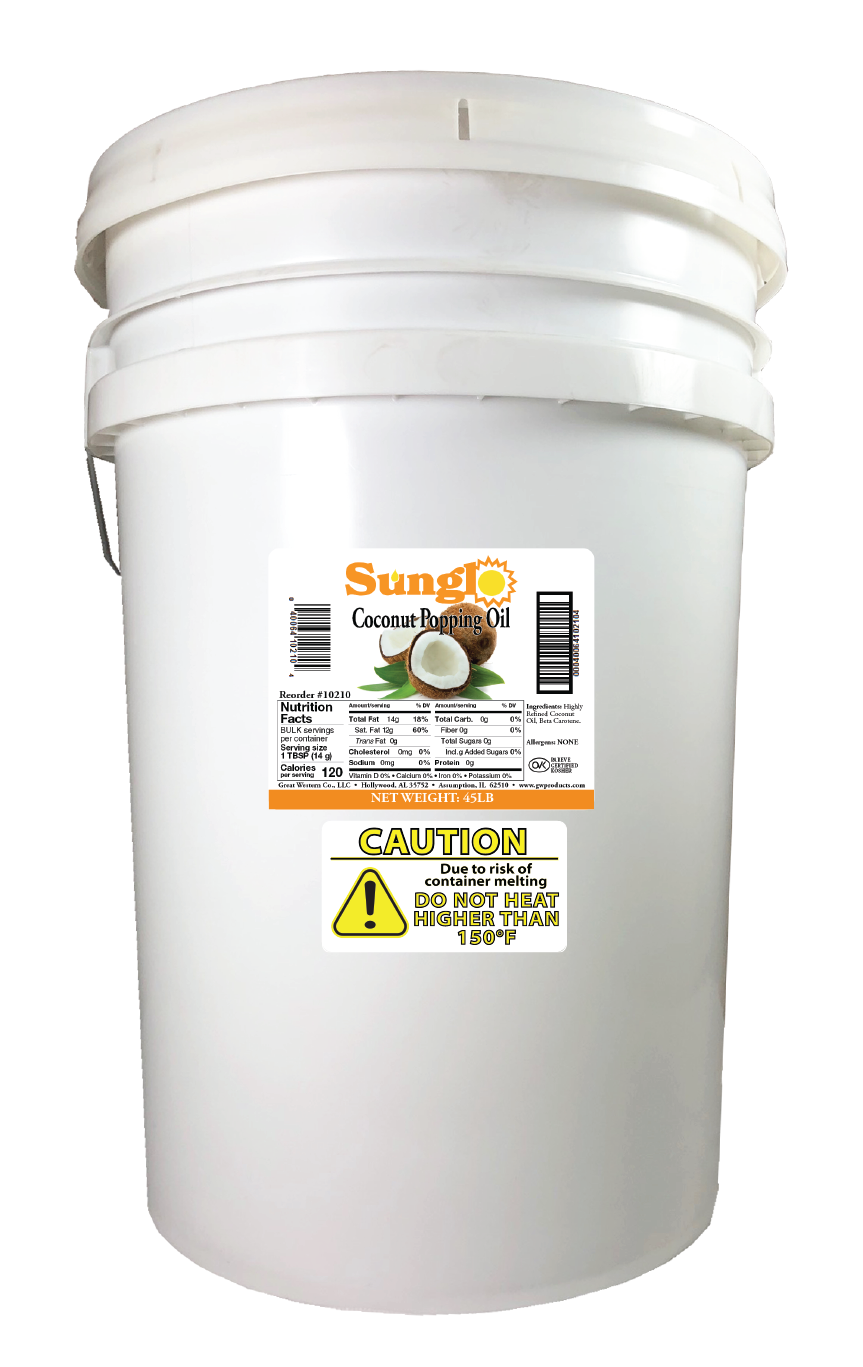 Great Western Coconut Popping Oil-45 lbs.-1/Case