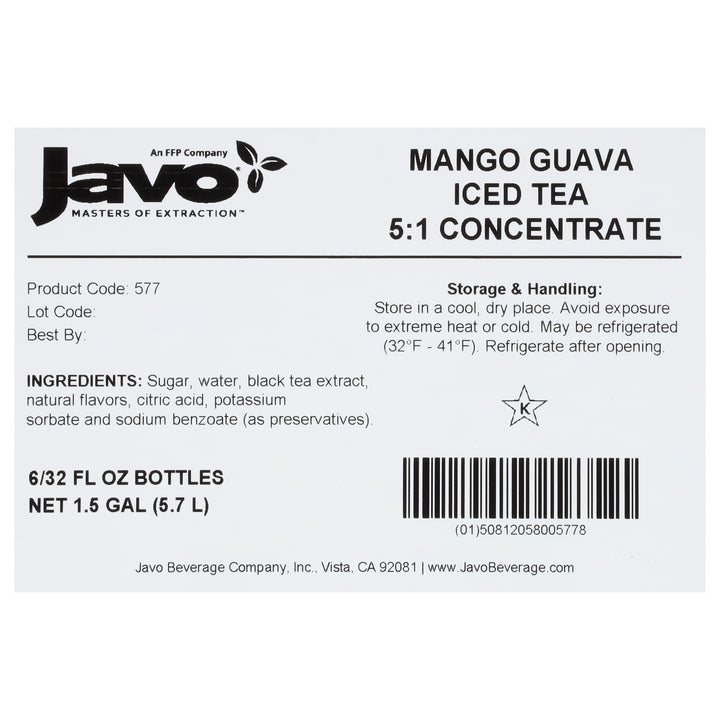 Javo Mango Guava Iced Tea-32 fl. oz.-6/Case