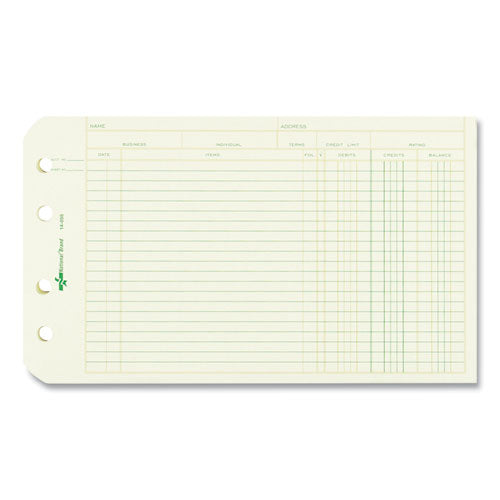 Four-ring Binder Refill Sheets, 5 X 8.5, Green, 100/pack