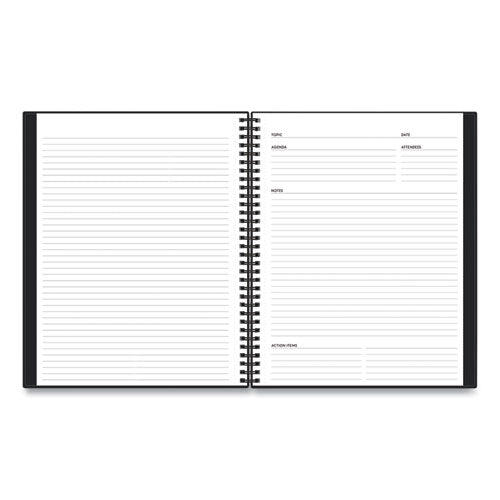 Aligned Business Notebook, 1-subject, Meeting-minutes/notes Format With Narrow Rule, Black Cover, (78) 11 X 8.5 Sheets
