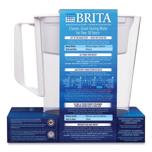 Brita Classic Water Filter Pitcher 40 Oz 5 Cups Clear