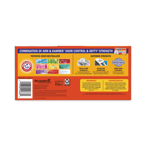 Hefty Ultra Strong Tall Kitchen And Trash Bags 13 Gal 0.9 Mil 23.75"x24.88" White 40 Bags/box 6 Boxes/Case