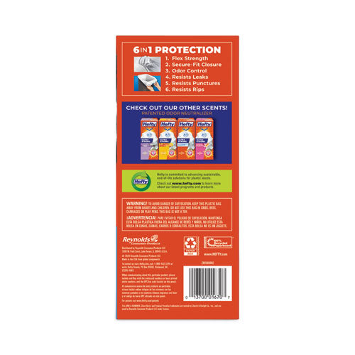 Hefty Ultra Strong Scented Tall White Kitchen Bags 13 Gal 0.9 Mil 24.75"x24.88" White 80 Bags/box 3 Boxes/Case