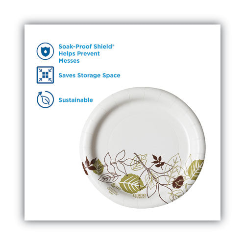 Dixie Pathways Soak-proof Shield Mediumweight Paper Plates Wisesize 6.88" Dia Green/burgundy 500/Case